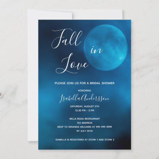 Vrijgezellenfeest blauwe maan herfst uit liefde ro kaart (Voorkant)