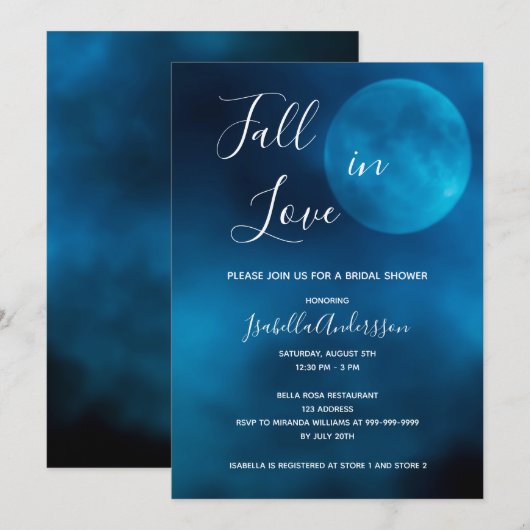 Vrijgezellenfeest blauwe maan herfst uit liefde ro kaart (Voorkant / Achterkant)