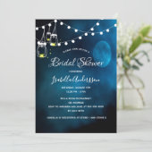 Vrijgezellenfeest blauwe maan lichtsnaren kaart (Staand voorkant)