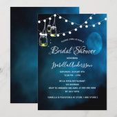 Vrijgezellenfeest blauwe maan lichtsnaren kaart (Voorkant / Achterkant)