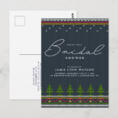 VRIJGEZELLENFEEST | Blauwe nit kerstboomtrui Briefkaart (Voorkant / Achterkant)