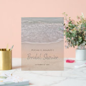 Vrijgezellenfeest Blauwe Oceaan en zandstrand Acryl Bord (Huwelijk)