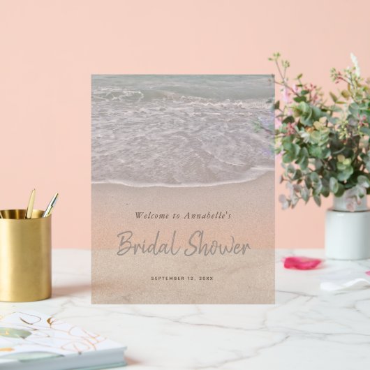 Vrijgezellenfeest Blauwe Oceaan en zandstrand Acryl Bord (Huwelijk)