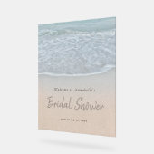 Vrijgezellenfeest Blauwe Oceaan en zandstrand Acryl Bord (Hoek)