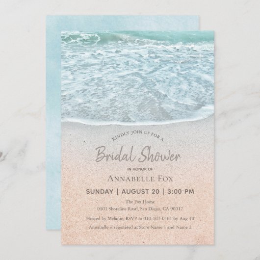 Vrijgezellenfeest Blauwe Oceaan en zandstrand Kaart (Voorkant / Achterkant)