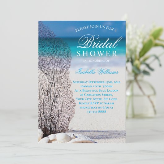 Vrijgezellenfeest Blauwe Oceaan en zandstrand Kaart (Staand voorkant)