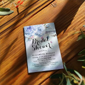 Vrijgezellenfeest Blauwe Waterverf Boho Floral Fea Kaart