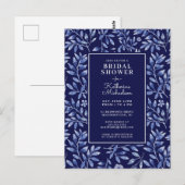 VRIJGEZELLENFEEST | Blauwe Waterverf Garden Briefk Briefkaart (Voorkant / Achterkant)