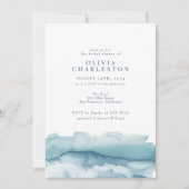 Vrijgezellenfeest Blauwe Waterverf Kaart (Voorkant)