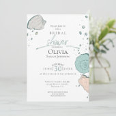 Vrijgezellenfeest | Blauwgroen Beach Seashells Cor Kaart (Staand voorkant)