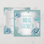 Vrijgezellenfeest Blauwgroen blauwe rozen Kaart (Voorkant / Achterkant)