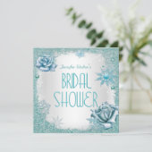 Vrijgezellenfeest Blauwgroen blauwe rozen Kaart (Staand voorkant)