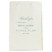 Vrijgezellenfeest blauwgroen bloemen medium cadeauzakje (Voorkant)