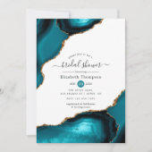 Vrijgezellenfeest blauwgroen en goudgewas kaart (Voorkant)