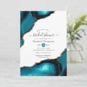 Vrijgezellenfeest blauwgroen en goudgewas kaart (Staand voorkant)