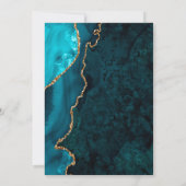 Vrijgezellenfeest blauwgroen en goudgewas kaart (Achterkant)