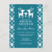 VRIJGEZELLENFEEST | Blauwgroen rendierkerst Briefkaart (Voorkant)