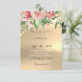 Vrijgezellenfeest Bloem Brunch Groen Goud Mint Roz Kaart (Staand voorkant)