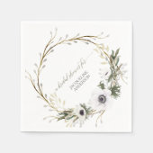 Vrijgezellenfeest Bloemen BOHO Krans Anemoon Rusti Servetten (Voorkant)