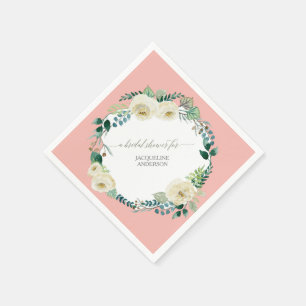 Vrijgezellenfeest Bloemen BOHO Krans Wit Rose Rust Servet