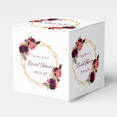 Vrijgezellenfeest Bloemen Bourgogne Goud Geometris Bedankdoosjes (Voorkant Zijde)