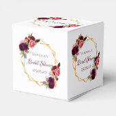 Vrijgezellenfeest Bloemen Bourgogne Goud Geometris Bedankdoosjes (Achterkant)