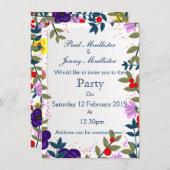 Vrijgezellenfeest  bloemen kaart (Voorkant / Achterkant)