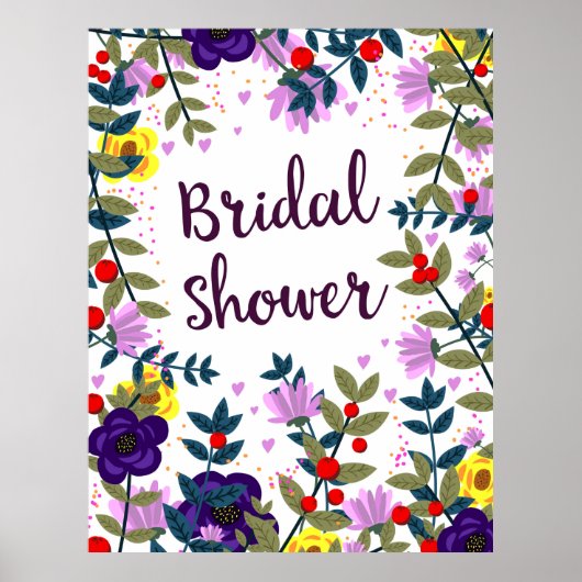 Vrijgezellenfeest  bloemen poster (Voorkant)