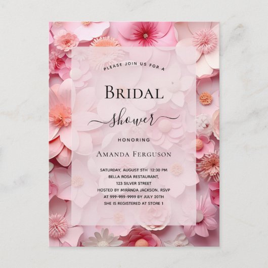 Vrijgezellenfeest bloemen uitnodiging briefkaart (Voorkant)