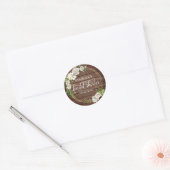 Vrijgezellenfeest Bloemen Waterverf Wit Rustiek Ronde Sticker (Envelop)