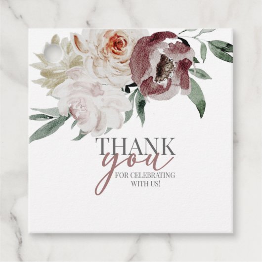 vrijgezellenfeest, bloemenbruid, bruid om klassiek bedankjes labels (Voorkant)