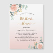 Vrijgezellenfeest bloemengoud roos groen luxe magnetische uitnodiging (Voorkant)