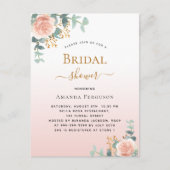 Vrijgezellenfeest bloemengoud roos groen uitnodiging briefkaart (Voorkant)