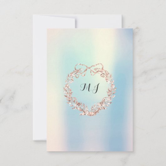 Vrijgezellenfeest Bloemenkrans Ivoor Roze Opal Bla Kaart (Achterkant)