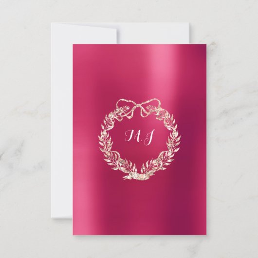 Vrijgezellenfeest Bloemenkrans Raspberry Pink Rose Kaart (Achterkant)