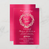 Vrijgezellenfeest Bloemenkrans Raspberry Pink Rose Kaart (Voorkant / Achterkant)