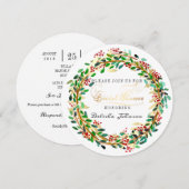 Vrijgezellenfeest Bloemenkrans wit groen goud Kaart (Voorkant / Achterkant)