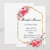 VRIJGEZELLENFEEST BLOEMENUITNODIGING KAART (Voorkant / Achterkant)