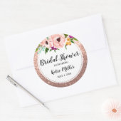 Vrijgezellenfeest bloemkroon glitter roze roségoud ronde sticker (Envelop)