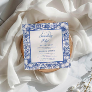 Vrijgezellenfeest Blue Floral Kaart