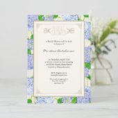 Vrijgezellenfeest Blue Hydrangea Lace Floral Forma Kaart (Staand voorkant)