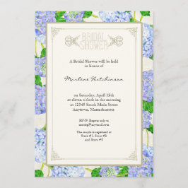 Vrijgezellenfeest Blue Hydrangea Lace Floral Forma Kaart