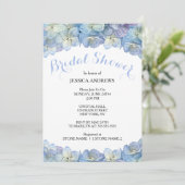 vrijgezellenfeest Blue Hydrangea Waterverf Floral Kaart (Staand voorkant)