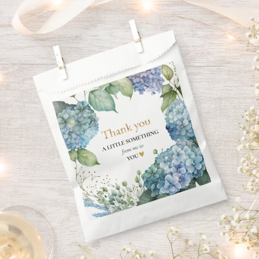 Vrijgezellenfeest Blue Hydrangeas Dank u Bedankzakje (Geknipt)