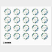 Vrijgezellenfeest Blue Hydrangeas Dank u Ronde Sticker (Vel)