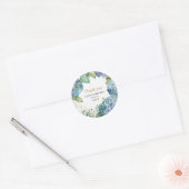 Vrijgezellenfeest Blue Hydrangeas Dank u Ronde Sticker (Envelop)