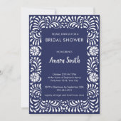 VRIJGEZELLENFEEST BLUE TALAVERA FLOWERS Invitation Kaart (Voorkant)