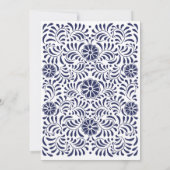 VRIJGEZELLENFEEST BLUE TALAVERA FLOWERS Invitation Kaart (Achterkant)
