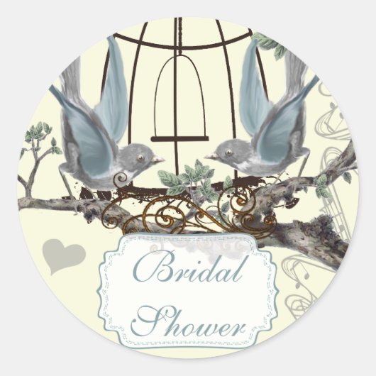 Vrijgezellenfeest  Bluebird Wedding Seal Ronde Sticker (Voorkant)