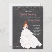 Vrijgezellenfeest Blush Chalkboard Invitation Kaart (Voorkant)